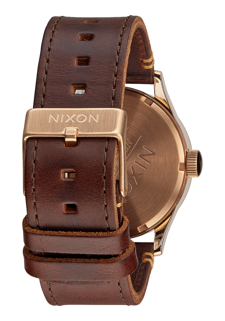 Nixon sentry leather rose gold on sale