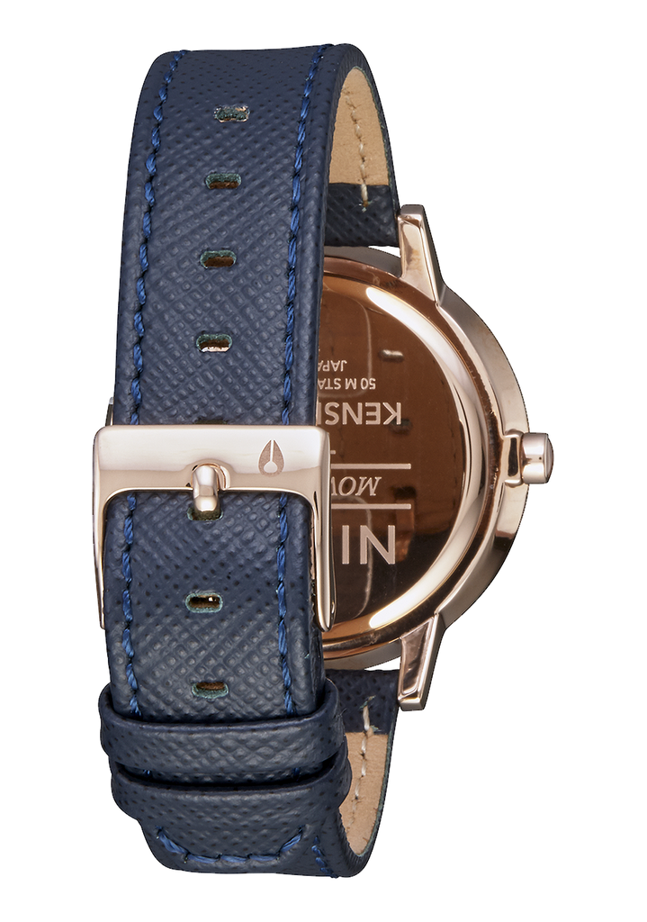 Kensington Leather Watch | Navy / Rose Gold | Women's Leather