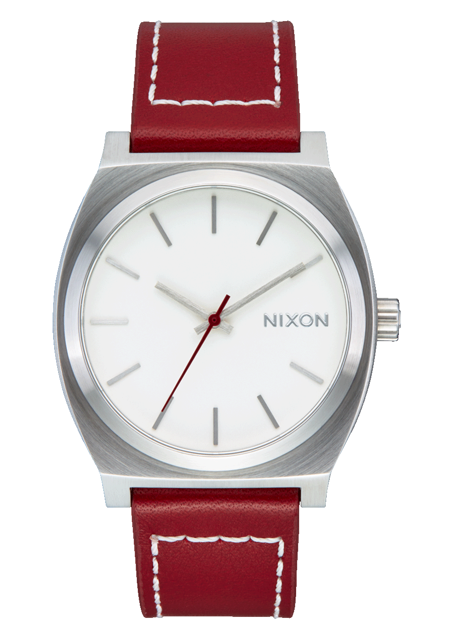 Time Teller Leather - Silver / Egret / Cranberry View 1