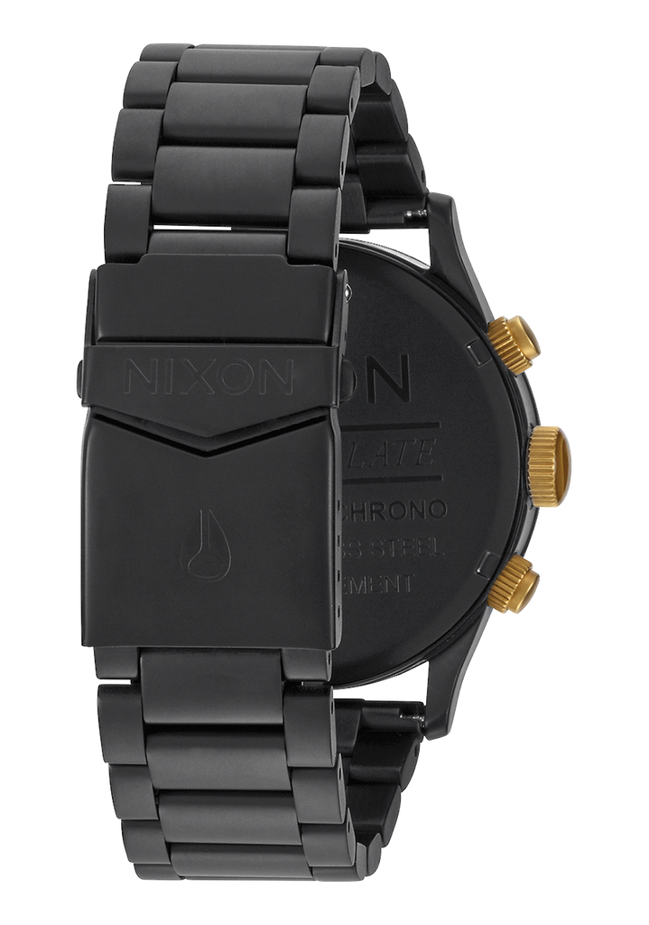 Sentry Chrono Watch Matte Black Gold Men s Stainless Steel Nixon EU