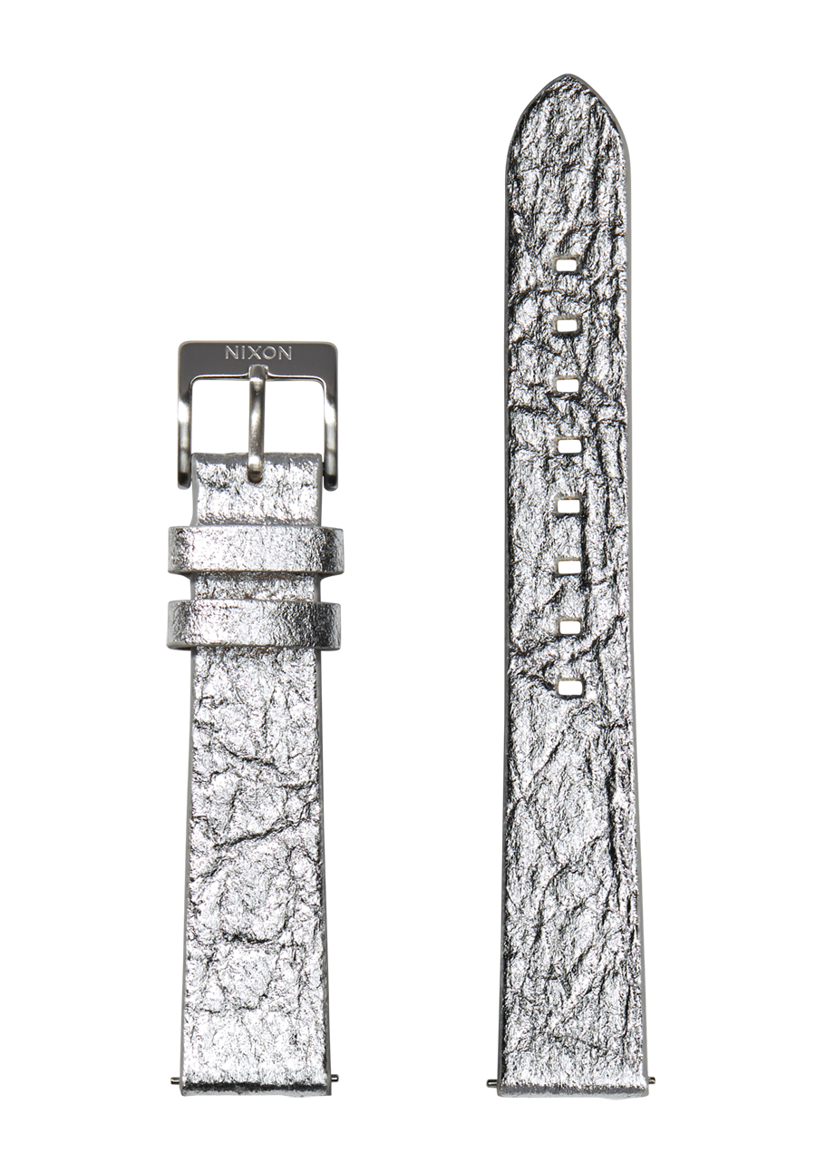 16mm Pineapple Leather Band - Silver Foil View 1