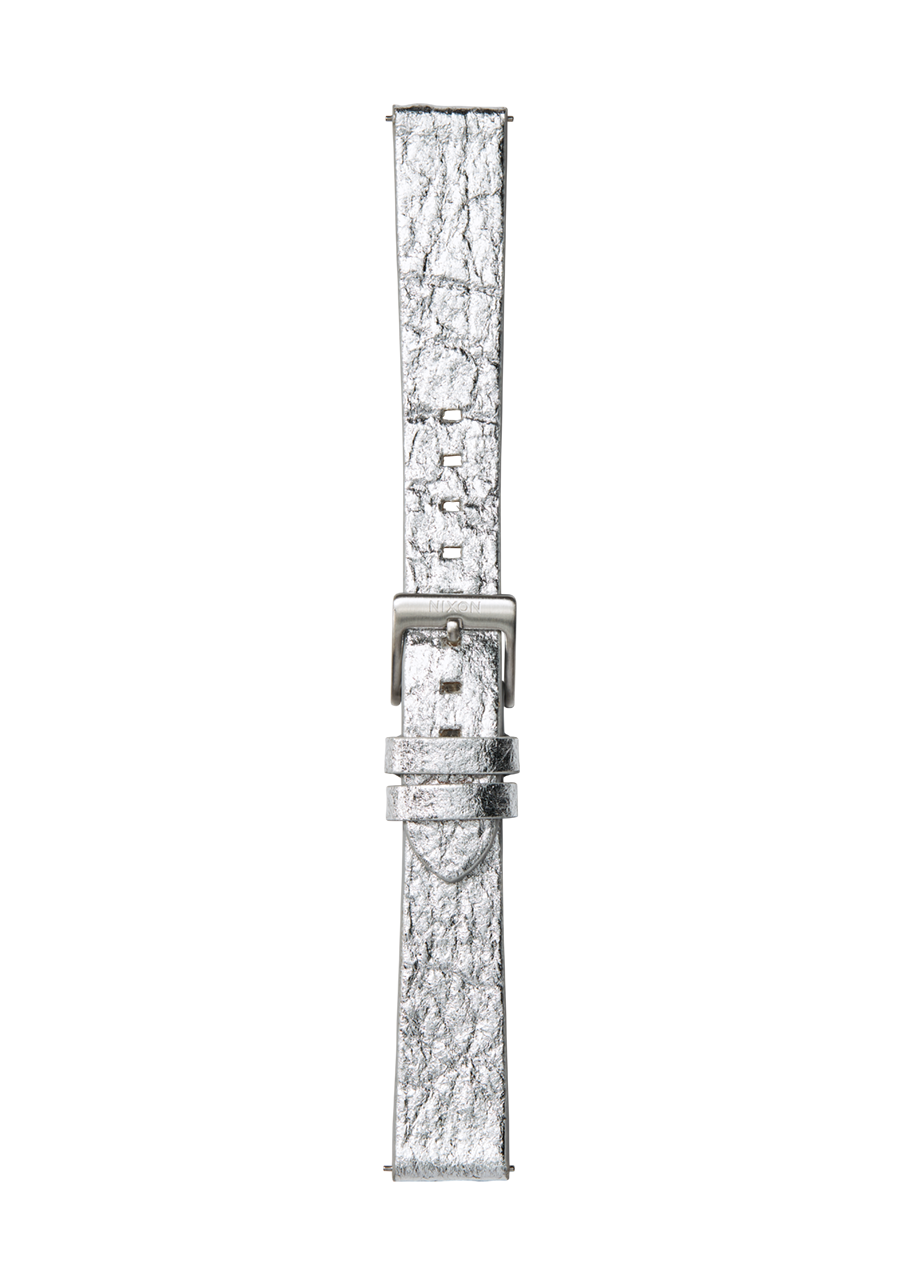 16mm Pineapple Leather Band - Silver Foil View 2