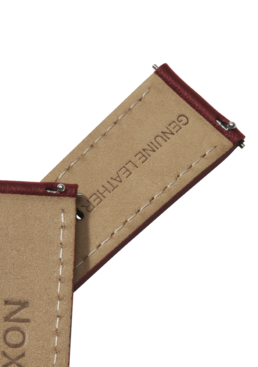 23mm Stitched Leather Band - Cranberry View 3