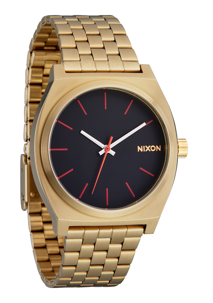 Nixon time teller black and outlet gold