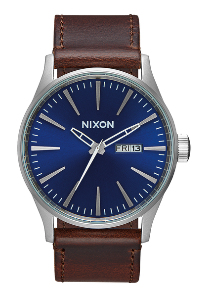 Sentry Leather Watch | Blue / Brown | Men's Leather – Nixon EU