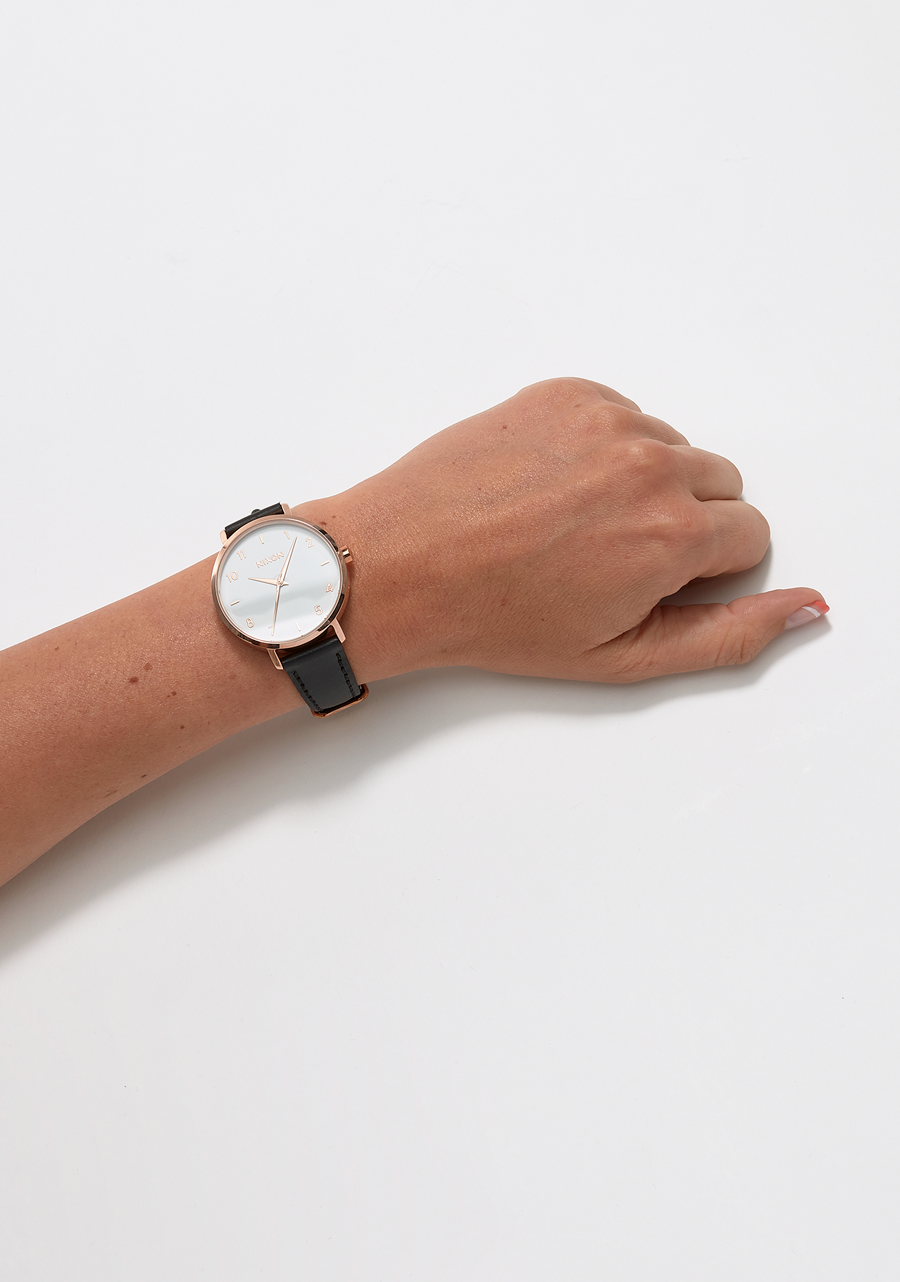 
Nixon Arrow Leather Watch - Analog - Rose Gold / White / Black - View 5
