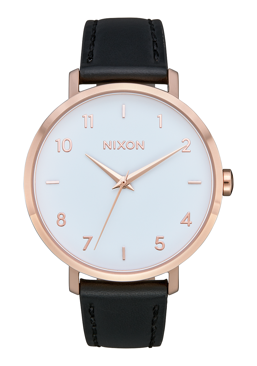 
Nixon Arrow Leather Watch - Analog - Rose Gold / White / Black - View 1