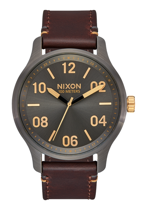 Nixon men's leather sales watch
