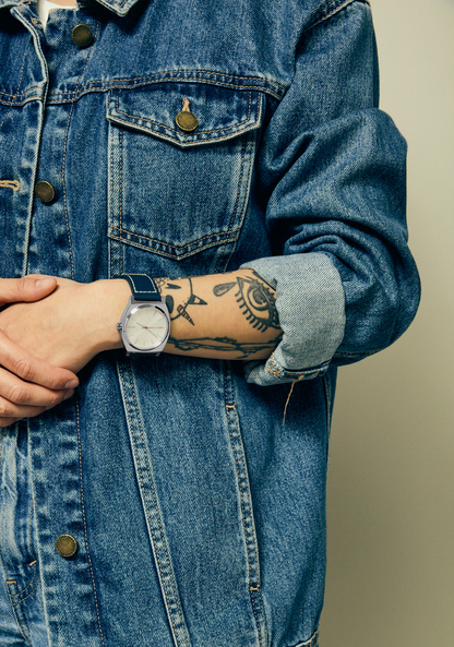 Time Teller Leather - Silver / Cloud / Indigo View 9