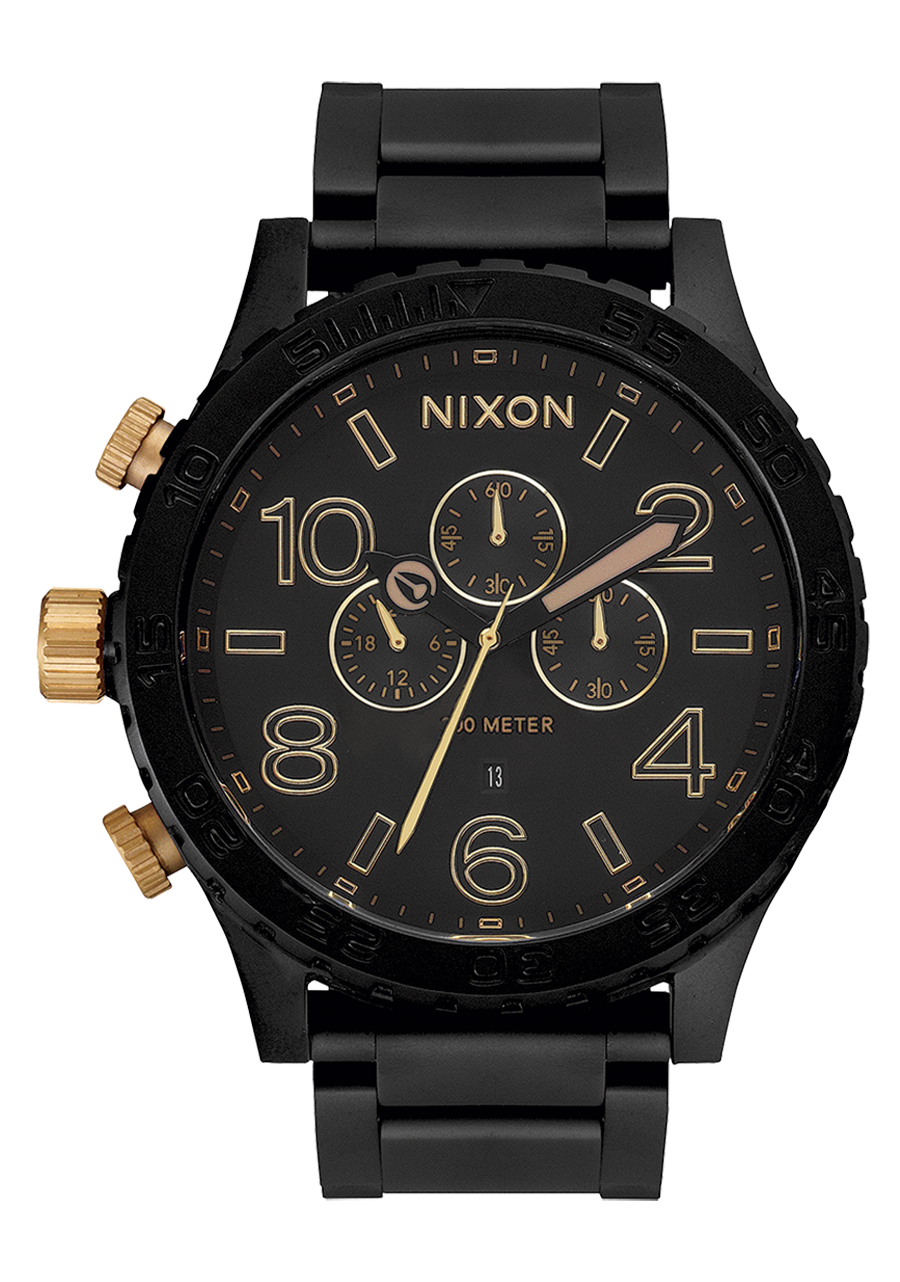 超安い品質 NIXON ゴールド×ブラック CHRONO 51-30 時計