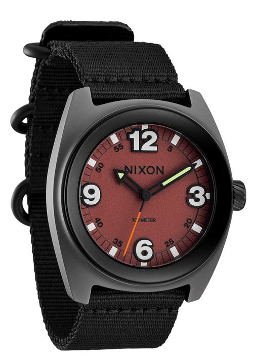 
Nixon Clutch 42 Watch - Analog - Matte Gunmetal / Hot Sauce - View 2