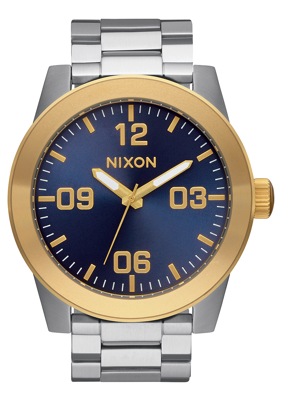 
Nixon Corporal Stainless Steel Watch - Analog - Gold / Blue Sunray - View 1