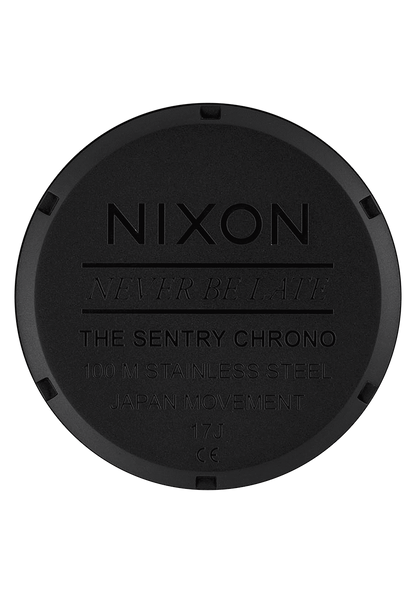 Sentry Chrono Leather - Matte Black / Gold / Black View 4