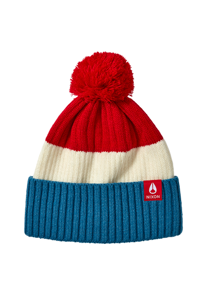 Schrader Pom Beanie - Red / Blue View 1