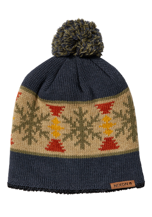 Meister Wool Pom Beanie - Navy / Multi