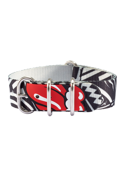 Rolling Stones 20mm Recycled One Piece Band - Black / Gray