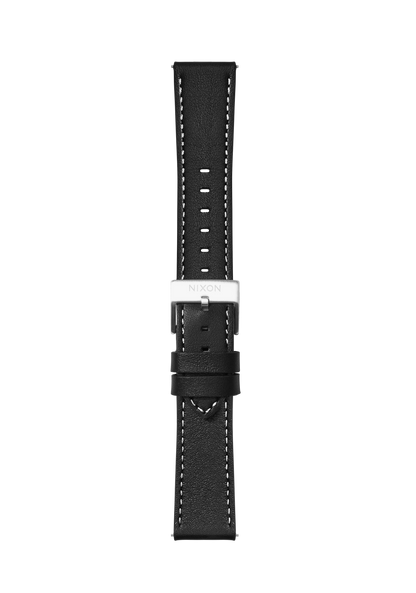 20mm Stitched Leather Band - Black View 2