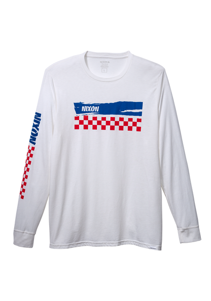 Circuit Long Sleeve Repreve® T-Shirt - White / Navy View 1