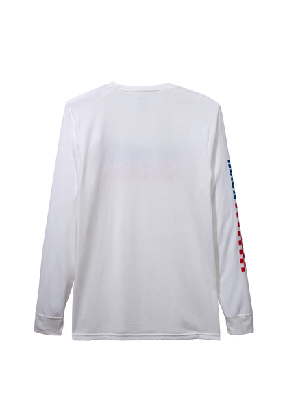 Circuit Long Sleeve Repreve® T-Shirt - White / Navy View 2