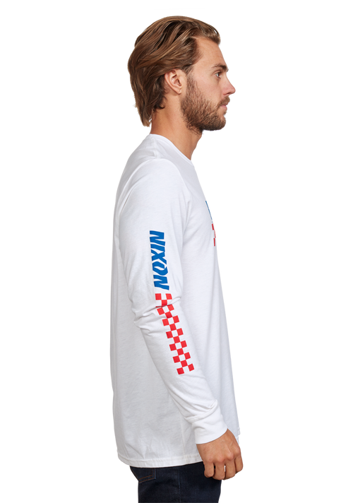 Circuit Long Sleeve Repreve® T-Shirt - White / Navy